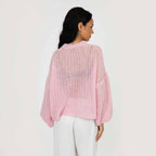 Cardigan en maille ajourée fine