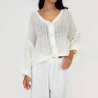 Cardigan en maille ajourée fine