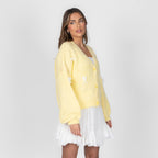 Cardigan oversize à petits nœuds