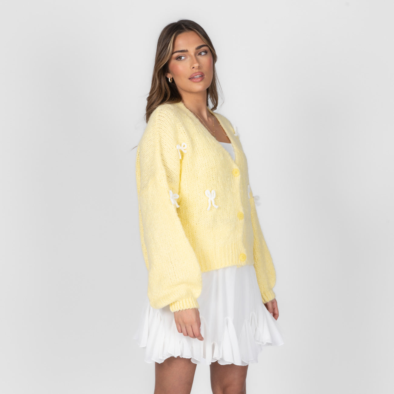 Cardigan oversize à petits nœuds