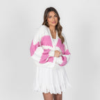 Cardigan oversize à rayures larges