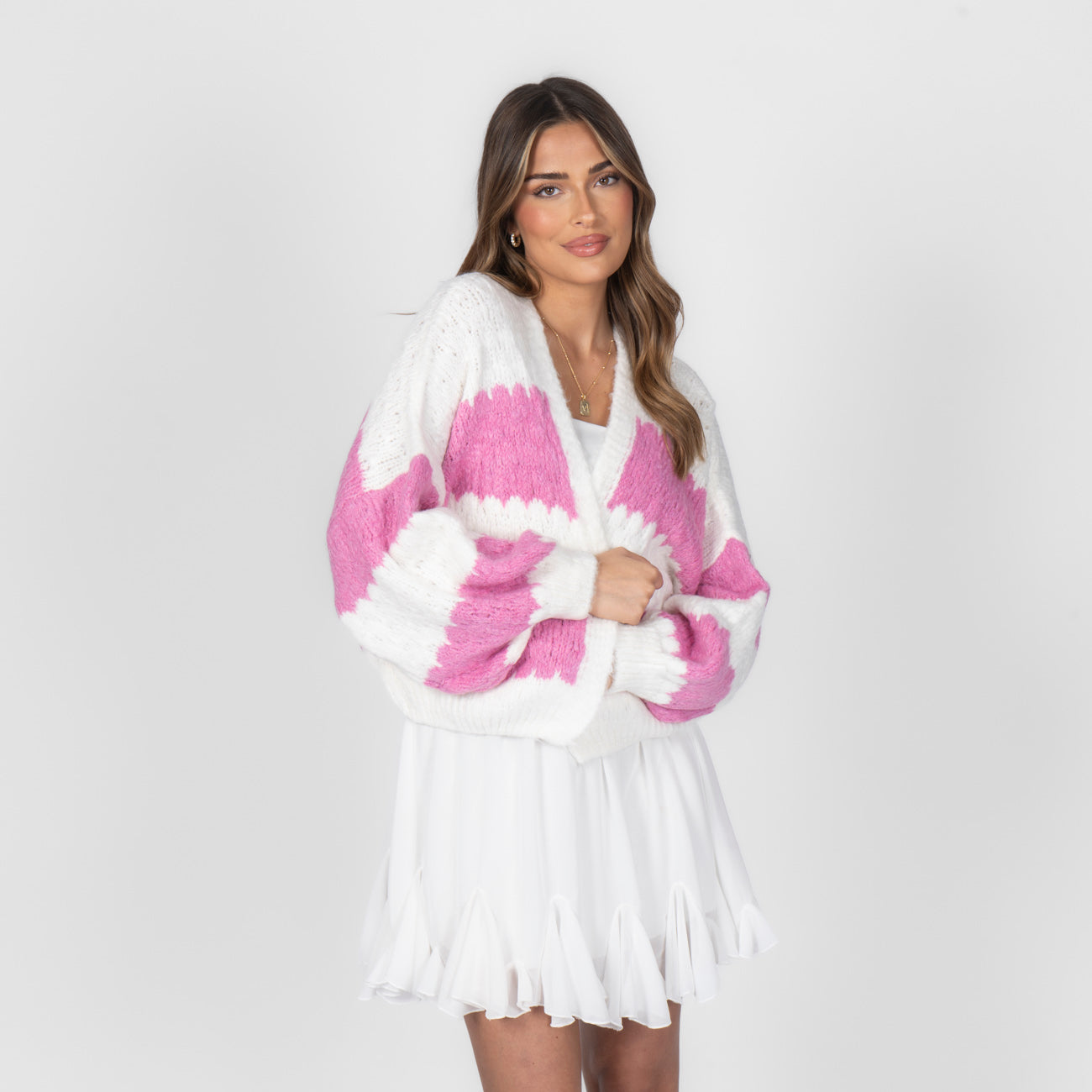 Cardigan oversize à rayures larges