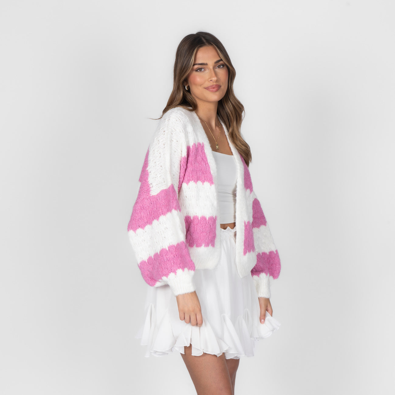 Cardigan oversize à rayures larges