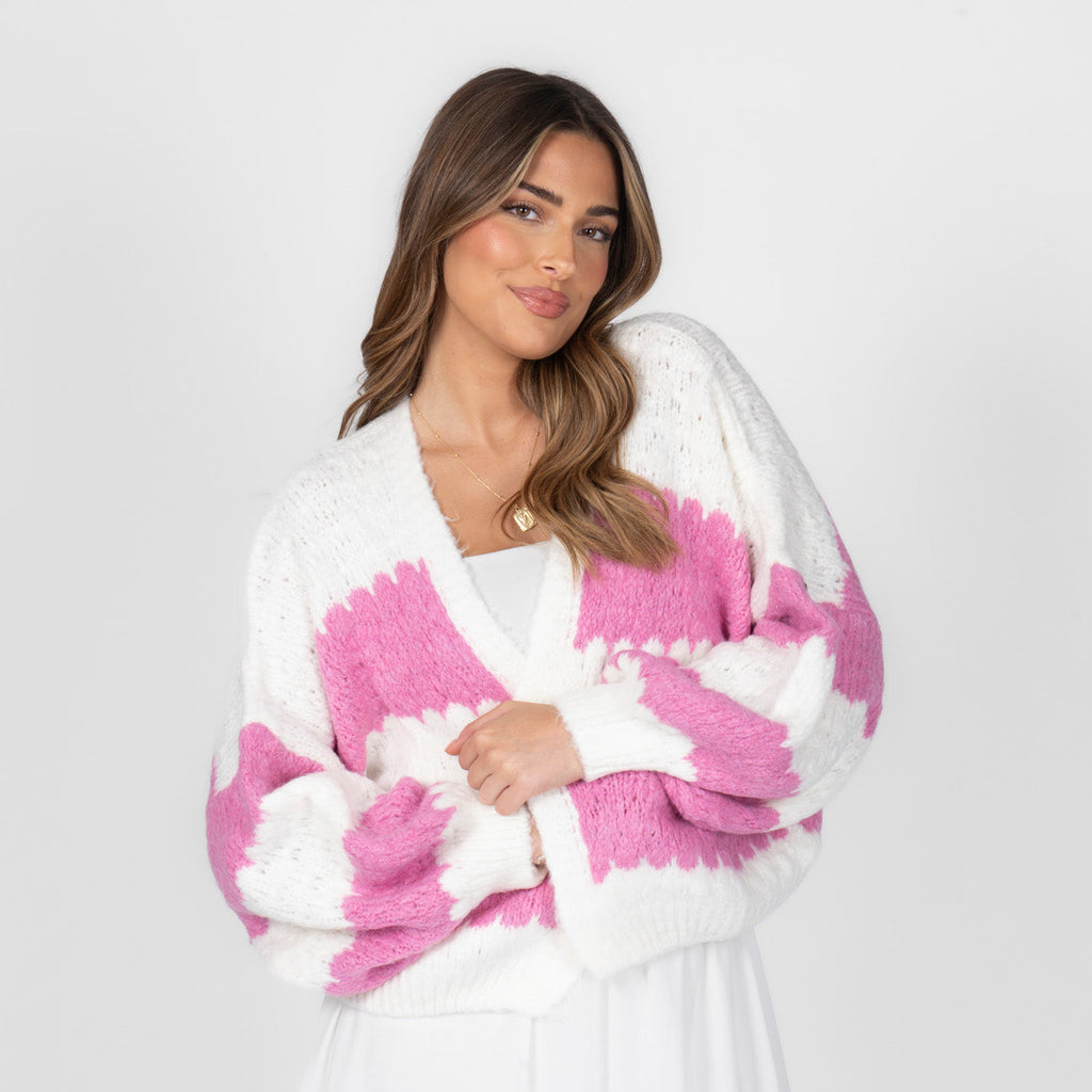 Cardigan oversize à rayures larges