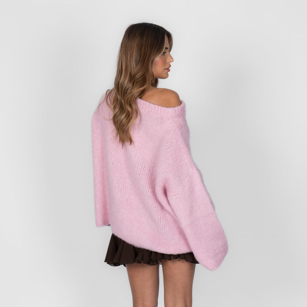 Pull à épaules dénudées ultra-doux en maille