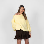 Pull à épaules dénudées ultra-doux en maille