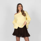 Pull à épaules dénudées ultra-doux en maille
