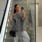Pull à épaules dénudées ultra-doux en maille