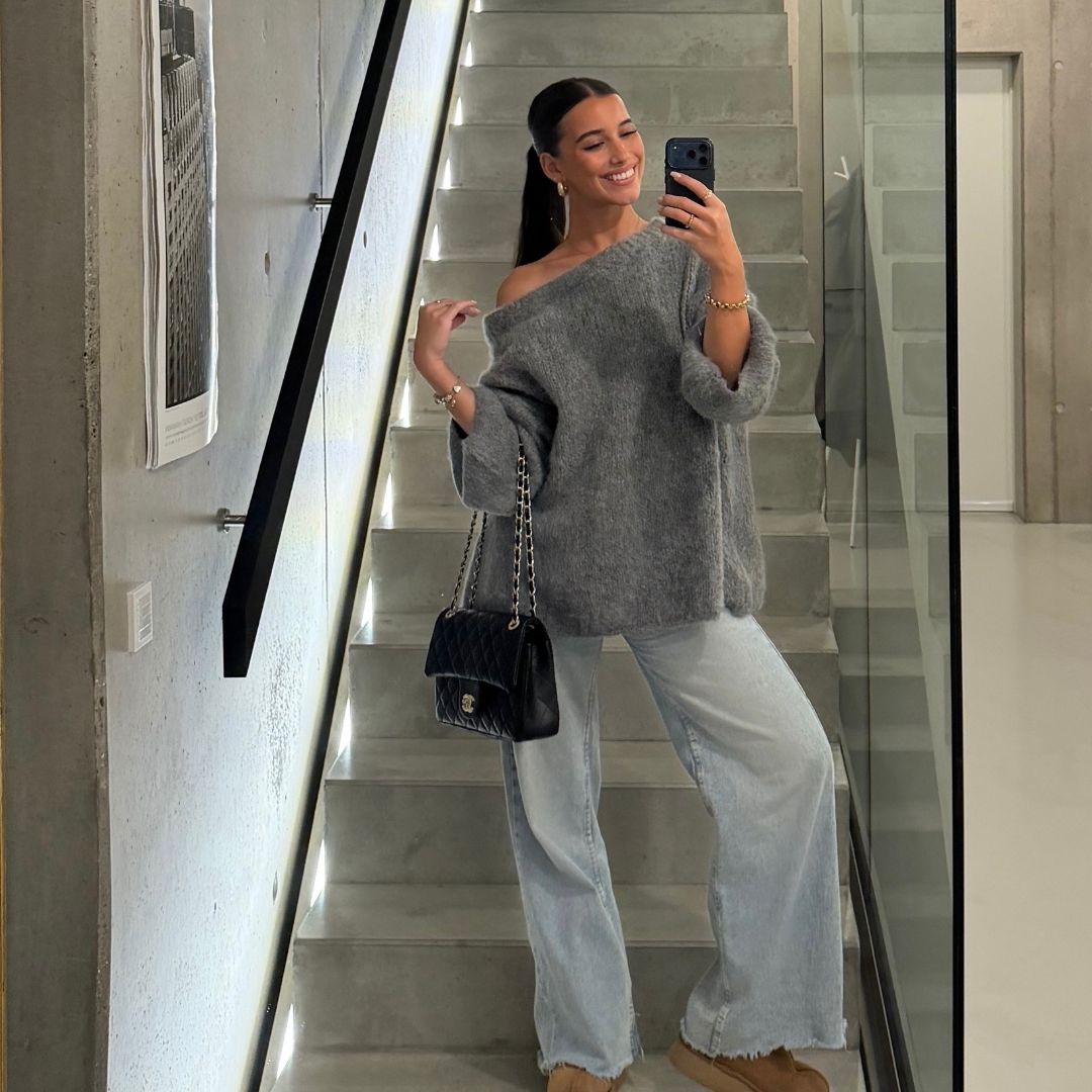 Pull à épaules dénudées ultra-doux en maille