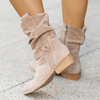 Bottes femme en daim hiver coupe ample