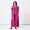 Laure - Robe plissée en coton et lin