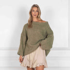 Pull à épaules dénudées ultra-doux en maille