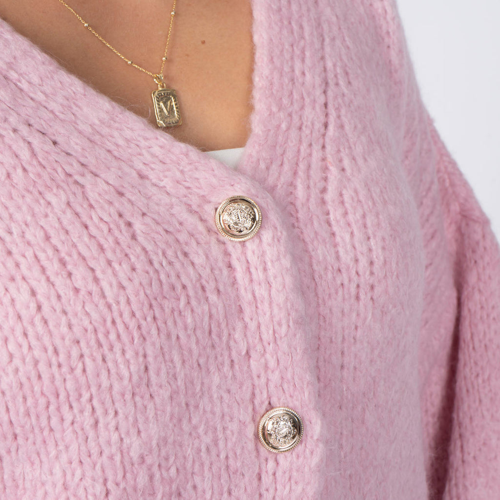 Cardigan court oversize à col en V CozyGlam