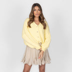 Cardigan court oversize à col en V CozyGlam