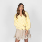 Cardigan court oversize à col en V CozyGlam