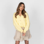 Cardigan court oversize à col en V CozyGlam