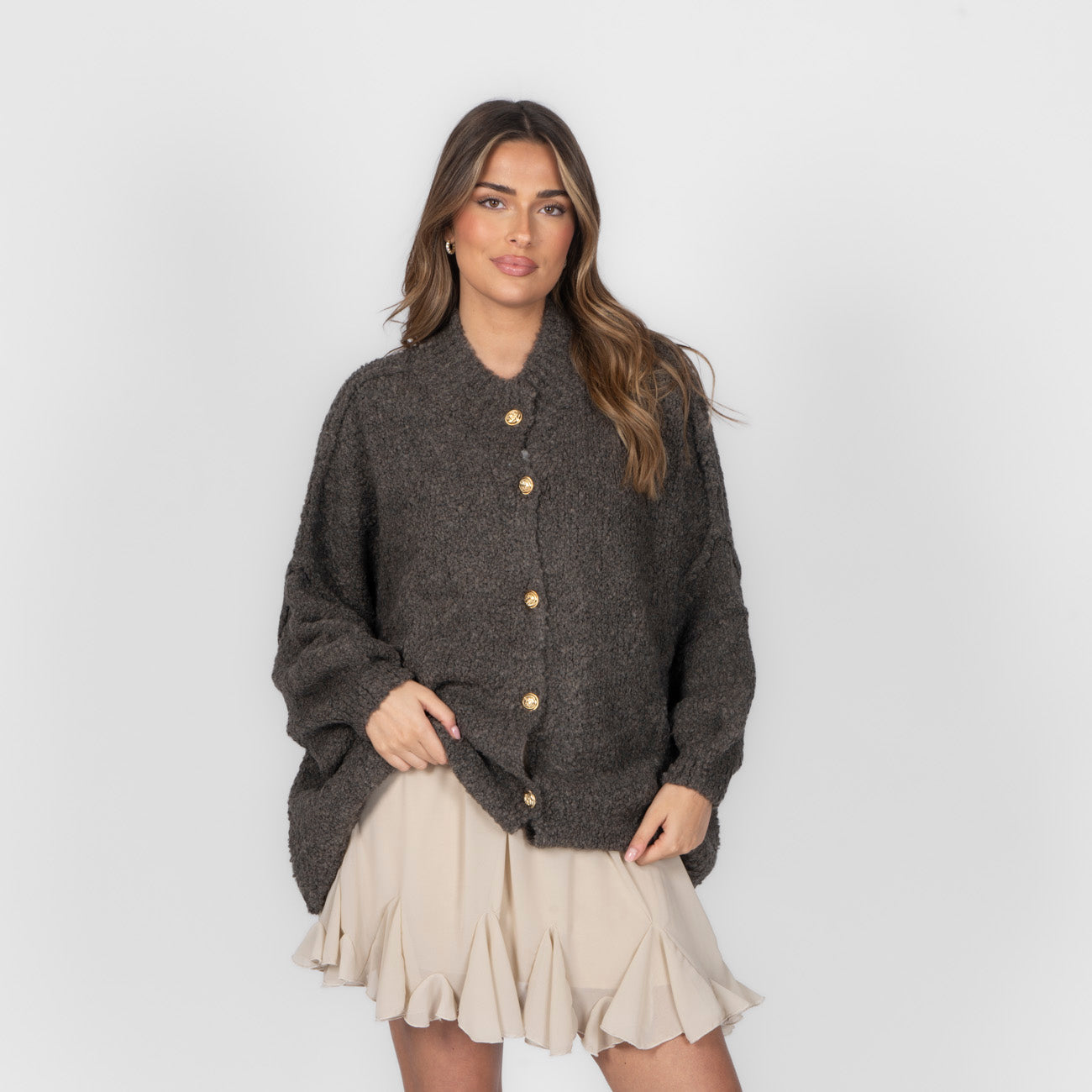 Cardigan oversize en bouclé «CozyGlam»