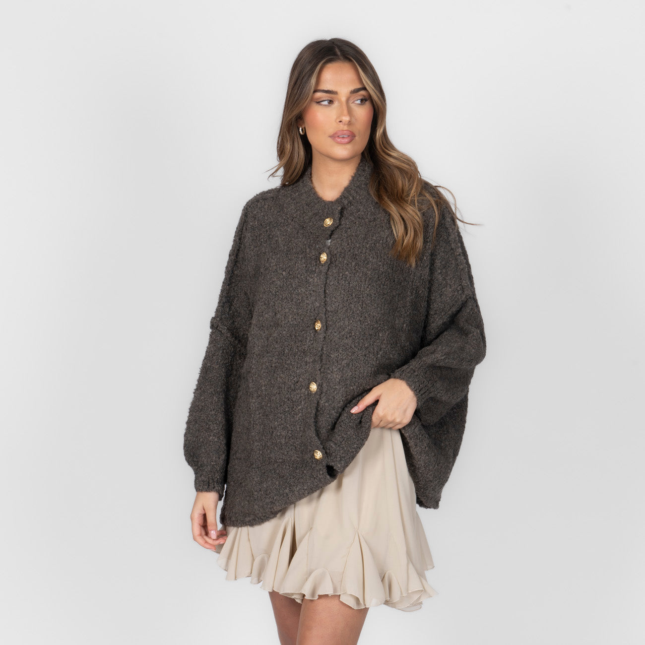Cardigan oversize en bouclé «CozyGlam»