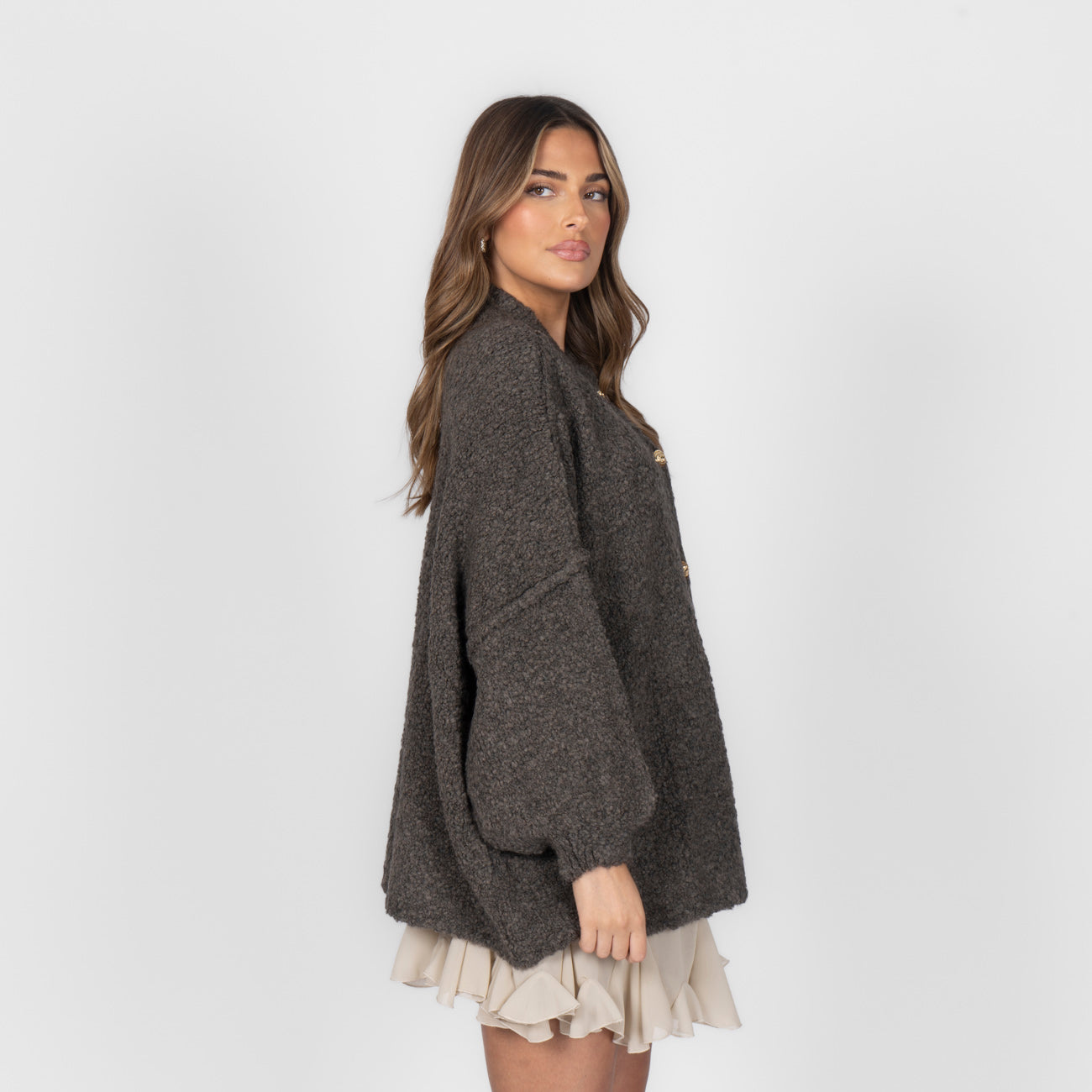 Cardigan oversize en bouclé «CozyGlam»