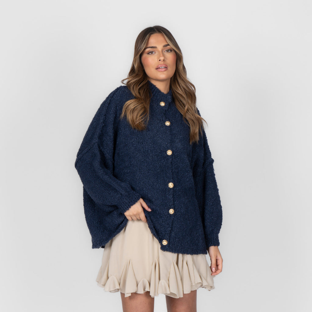 Cardigan oversize en bouclé «CozyGlam»