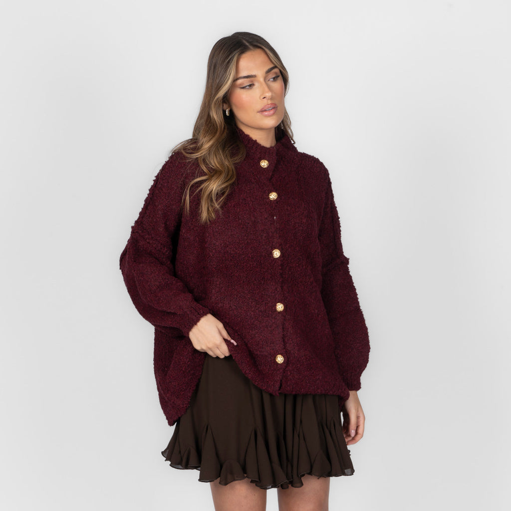 Cardigan oversize en bouclé «CozyGlam»