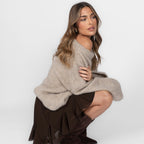 Pull à épaules dénudées ultra-doux en maille