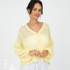 Cardigan en maille ajourée fine