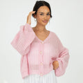 Cardigan en maille ajourée fine