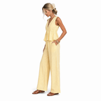 Ensemble 2 Pièces Rayé — Top Péplum & Pantalon Large