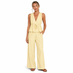 Ensemble 2 Pièces Rayé — Top Péplum & Pantalon Large