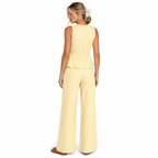 Ensemble 2 Pièces Rayé — Top Péplum & Pantalon Large