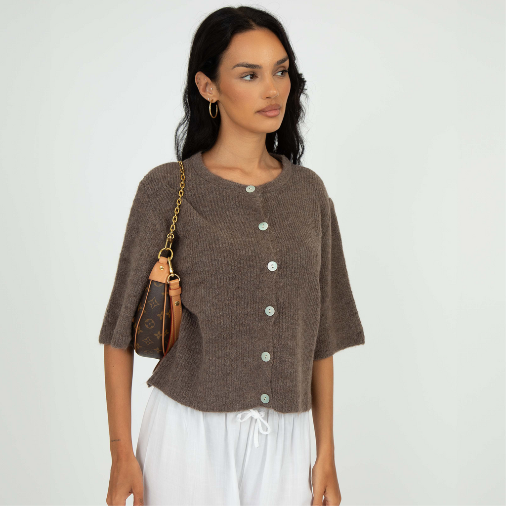 Cardigan en maille à manches courtes