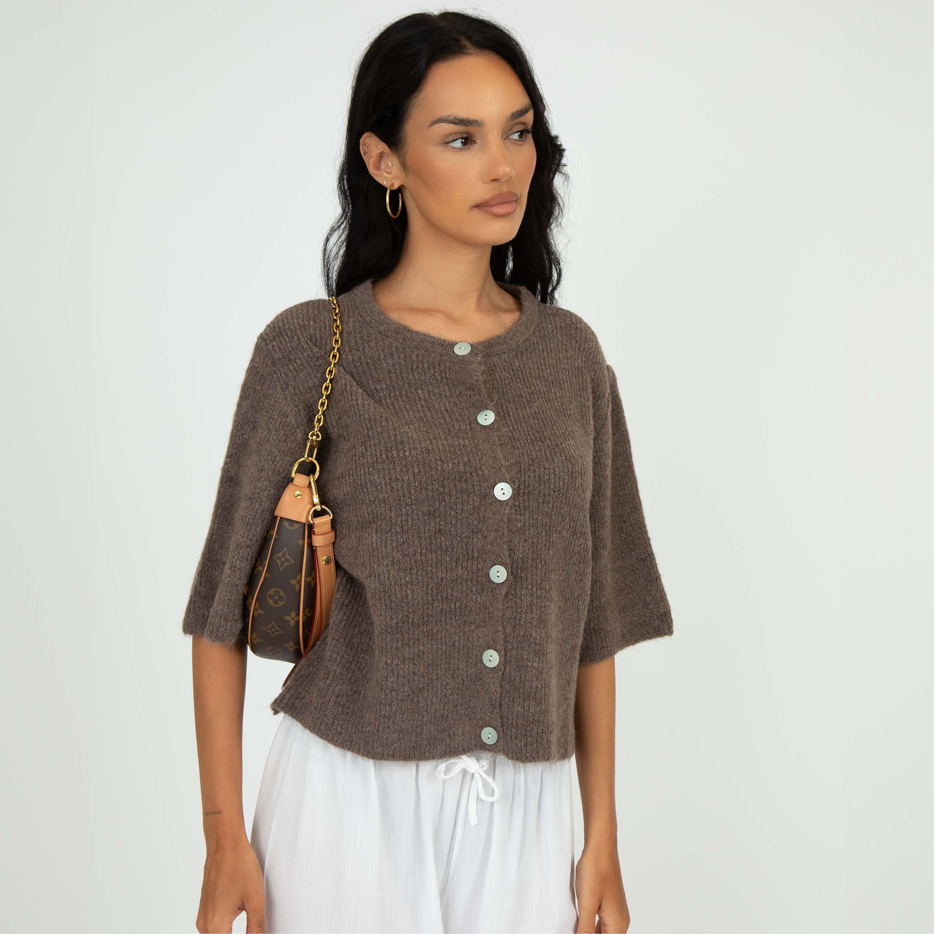 Cardigan en maille à manches courtes