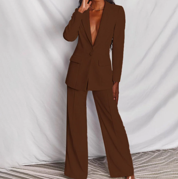 Ensemble tailleur femme blazer et pantalon