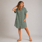 Ambre - Robe Boutonnée en Lin