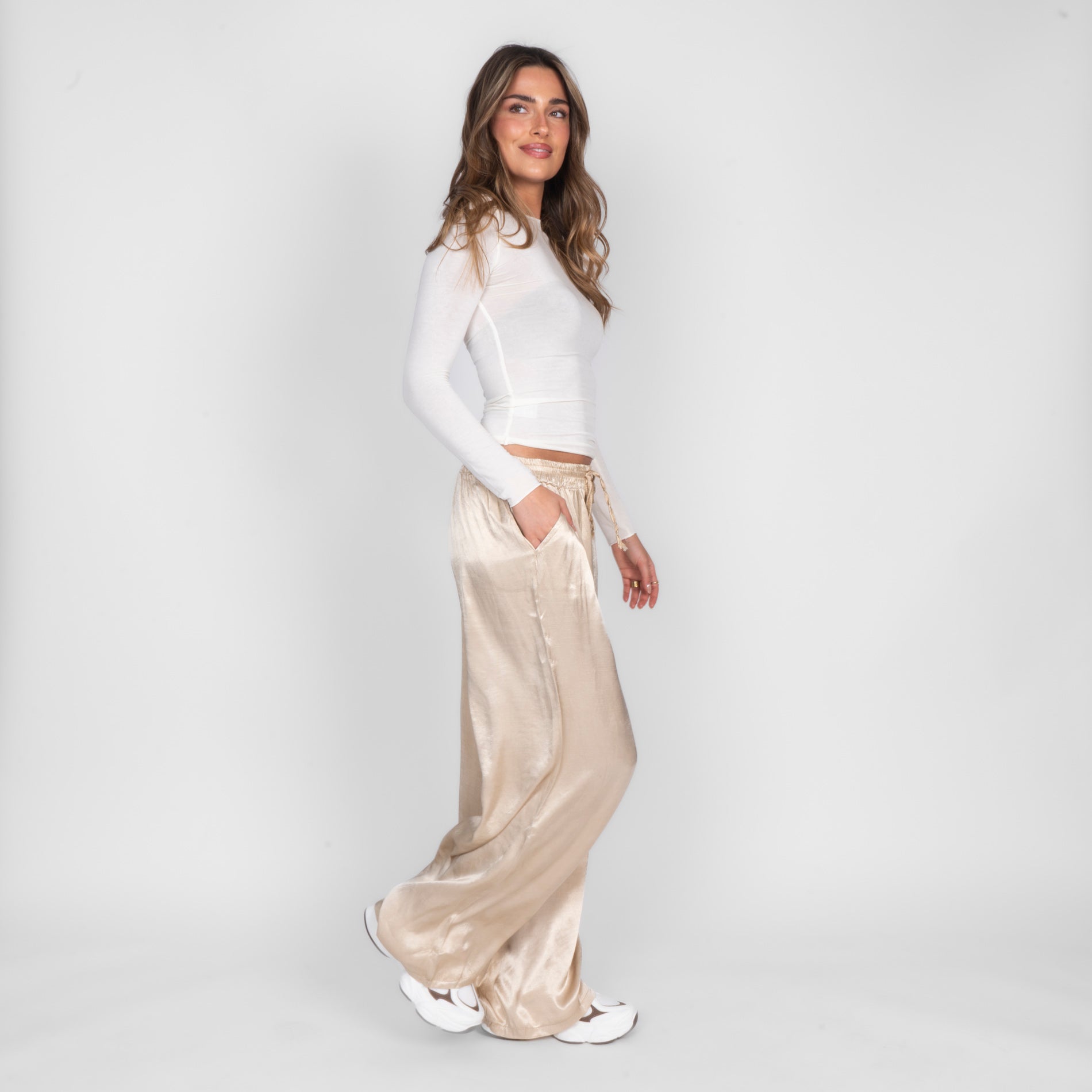Pantalon en satin
