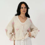 Cardigan oversize à petits nœuds