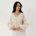 Cardigan oversize à petits nœuds