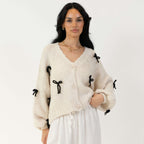 Cardigan oversize à petits nœuds