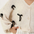 Cardigan oversize à petits nœuds