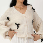 Cardigan oversize à petits nœuds