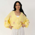 Cardigan oversize à petits nœuds