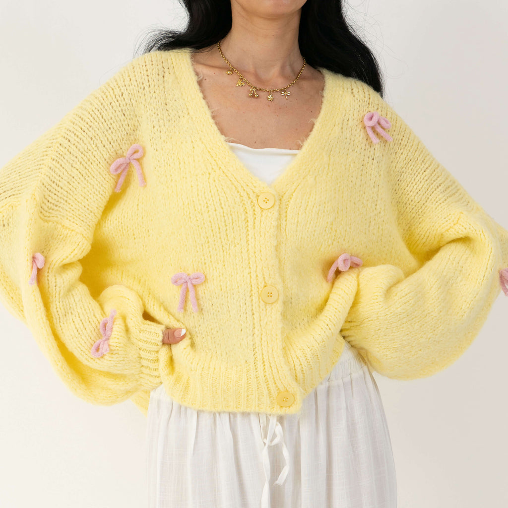 Cardigan oversize à petits nœuds