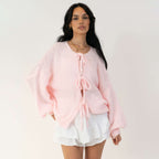 Cardigan oversize avec des nœuds