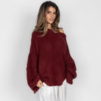 Pull à épaules dénudées ultra-doux en maille