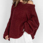 Pull à épaules dénudées ultra-doux en maille