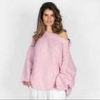 Pull à épaules dénudées ultra-doux en maille
