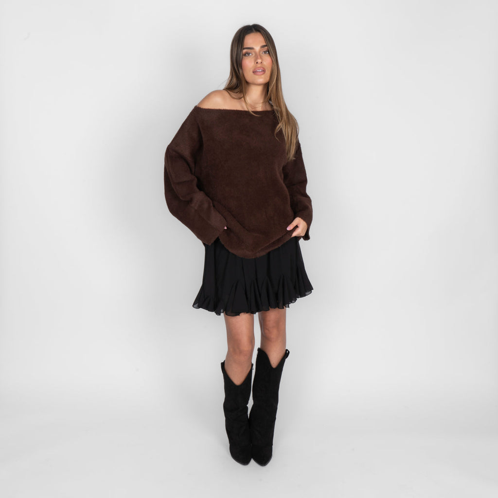 Pull ultra-doux à épaules dénudées pour tous les jours