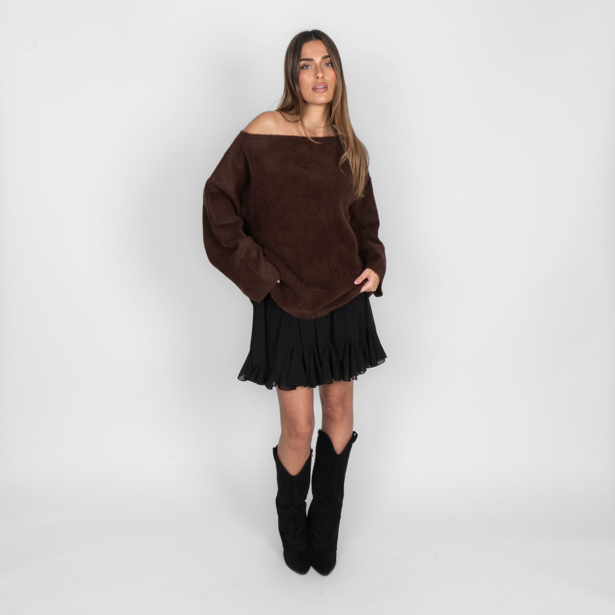 Pull ultra-doux à épaules dénudées pour tous les jours