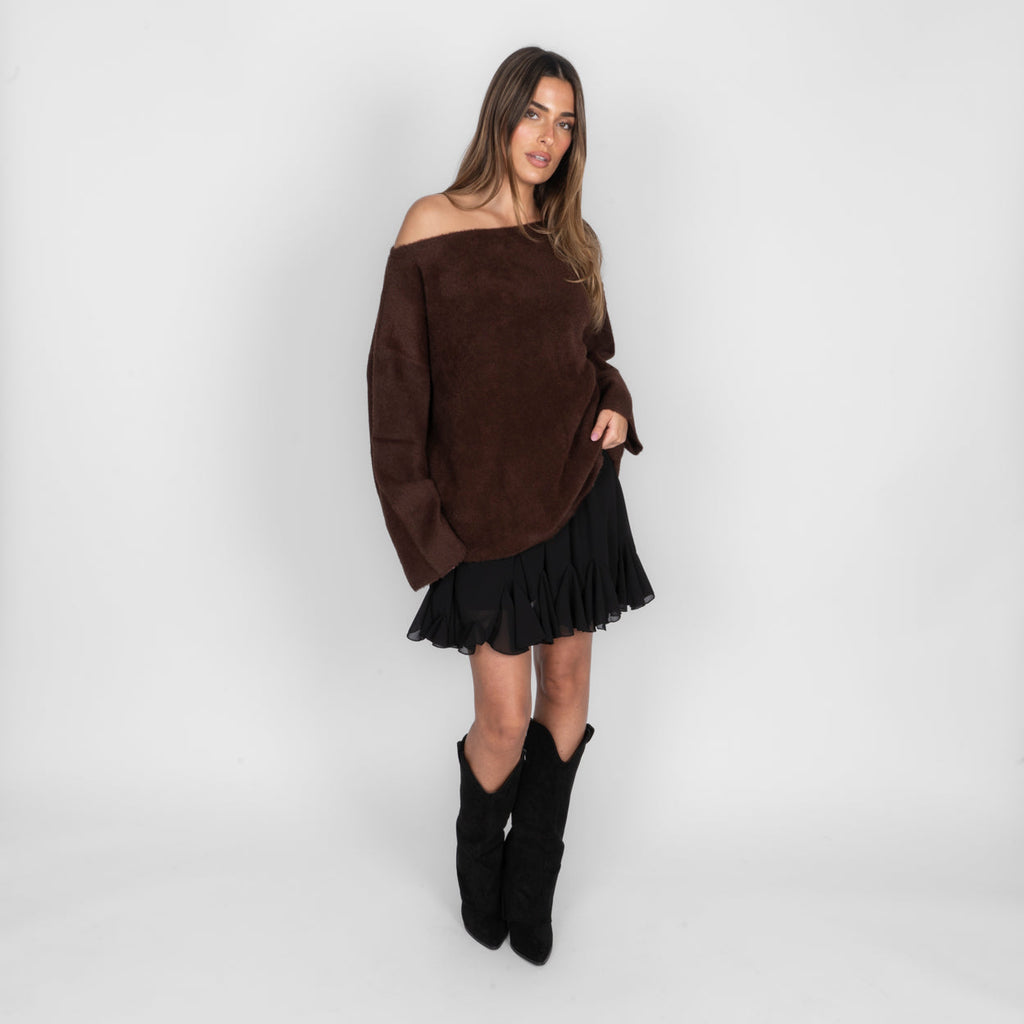 Pull ultra-doux à épaules dénudées pour tous les jours